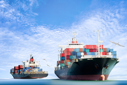 Container Cargo Ship in the Ocean